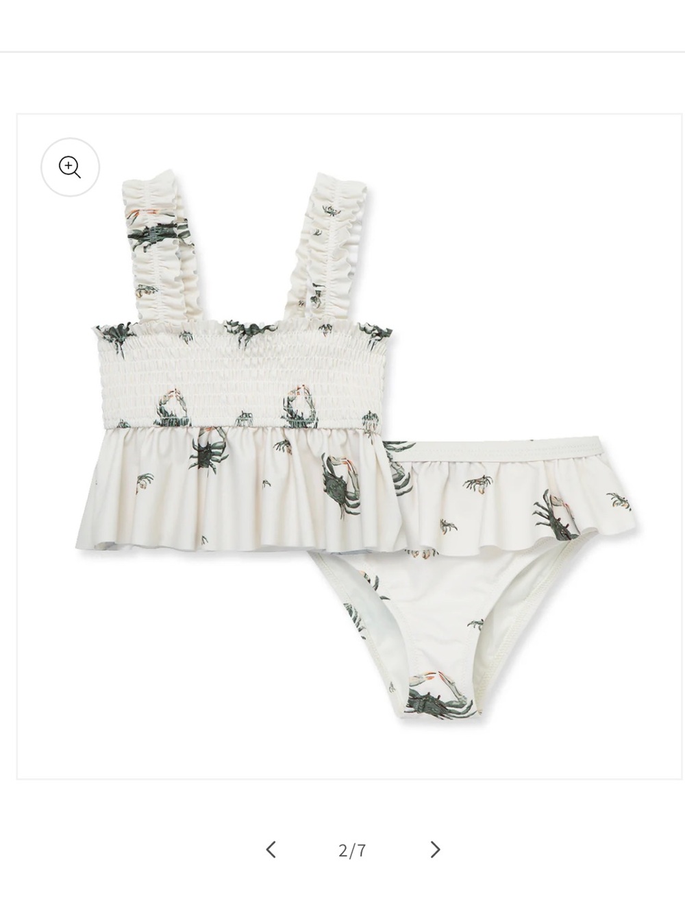 🆕 Coastal Crab Ruffle Two Piece Swimsuit